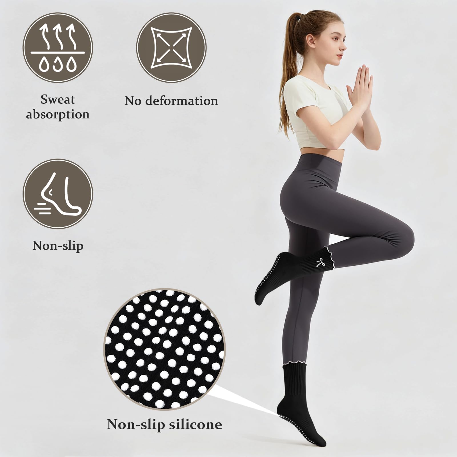 1 Par de Meias de Pilates Anti - Medias Para Pilates Y Yoga avaliação e preço